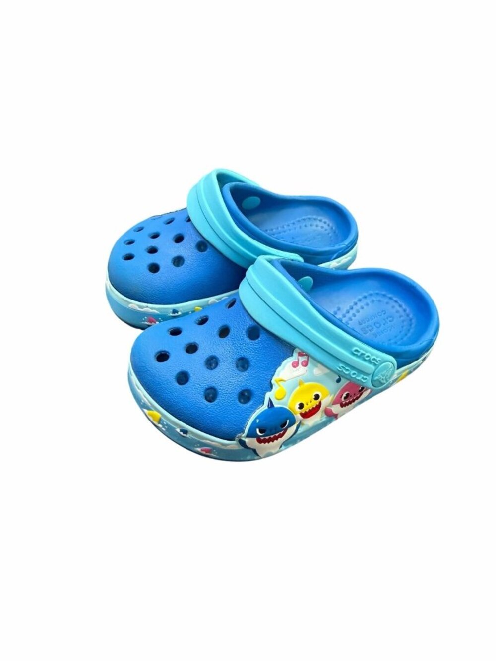 Crocs Baby Shark Classic Clogs Kids Size C6 Blue Toddler Slip On Shoes